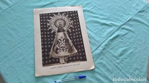 Antigüedades: Nuestra Señora del Pilar..Zaragoza..Lamina Cartulina..manto Carlista, Requete..